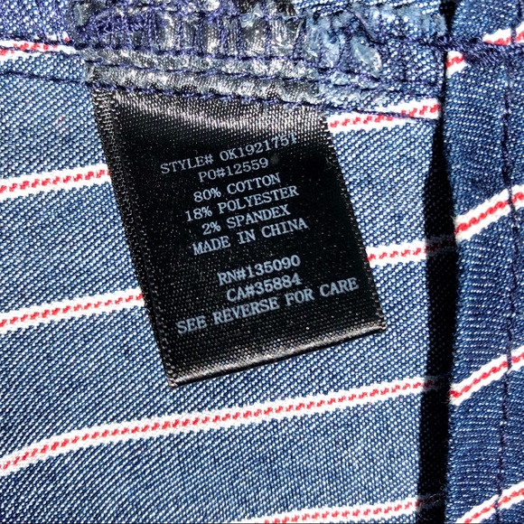 Others Follow Dark Indigo Lexi High Rise Pinstripe Stretch Denim Skirt, Medium - Picture 15 of 16